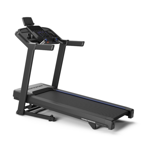 Cinta de correr 5.0AT de Horizon Fitness con conectividad Bluetooth y controles EasyDial para entrenamientos personalizados.